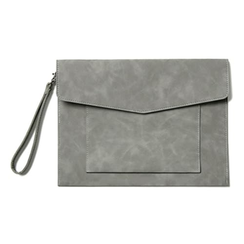 Umschlag-Aktenhalter Büroordner Leder-Aktentaschen for Studenten Leder-Aktenorganizer(Gray) von TLMDXTEU