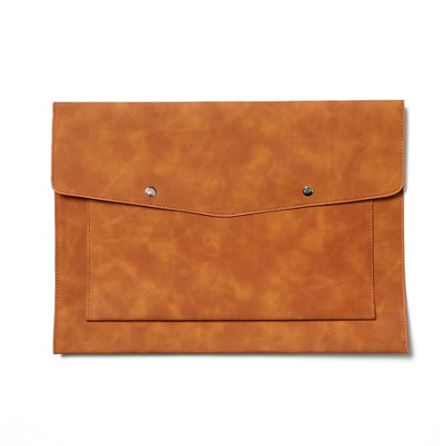 Umschlag-Aktenhalter Leder A4 Business Dokument Tasche Wasserdichte Lagerung Tasche Druckknopf Datei(Braun) von TLMDXTEU