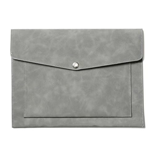 Umschlag-Aktenhalter Leder A4 Business Dokument Tasche Wasserdichte Lagerung Tasche Druckknopf Datei(Grey) von TLMDXTEU