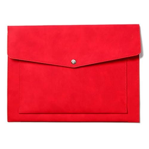 Umschlag-Aktenhalter Leder A4 Business Dokument Tasche Wasserdichte Lagerung Tasche Druckknopf Datei(rot) von TLMDXTEU