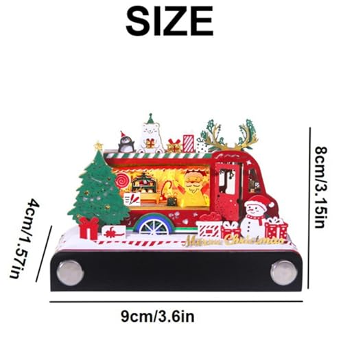2026 Tischkalender mit LED-Licht, 3D-Abreißkalender, Papierschnitzkunst, Notizblock, Notizblock, Geschenk for Weihnachten, Einweihungsparty, Schreibtischdekoration(Christmas Car) von TLTLT