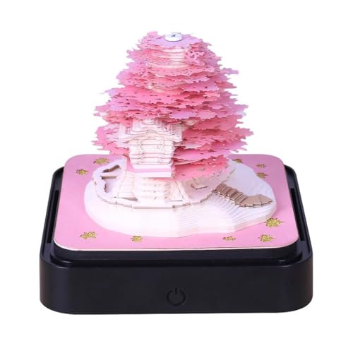 3D-Weihnachtsbaum-Abreißkalender 2026 mit LED-Licht, Schreibtisch-Notizblock mit Papierskulptur – Schreibtischdekoration for Zuhause und Büro & Geschenk (Licht inklusive)(A22) von TLTLT