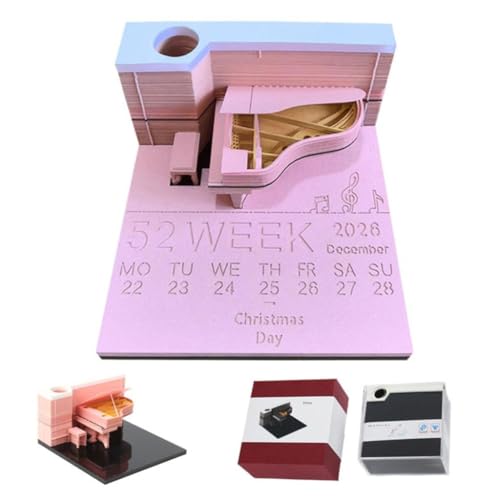 3D-Weihnachtsbaum-Abreißkalender 2026 mit LED-Licht, Schreibtisch-Notizblock mit Papierskulptur – Schreibtischdekoration for Zuhause und Büro & Geschenk (Licht inklusive)(A34) von TLTLT