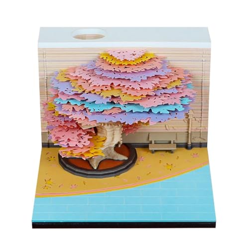 3D-Weihnachtsbaum-Abreißkalender 2026 mit LED-Licht, Schreibtisch-Notizblock mit Papierskulptur – Schreibtischdekoration for Zuhause und Büro & Geschenk (Licht inklusive)(A40) von TLTLT