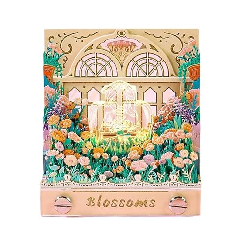 Zeitstückkalender 2026, Tischkalender, 3D-Abreißkalender, Papierschnitzkunst, Notizblock, Notizblock, Geschenk for Weihnachten, Einweihungsparty, Schreibtischdekoration(Blossoms) von TLTLT