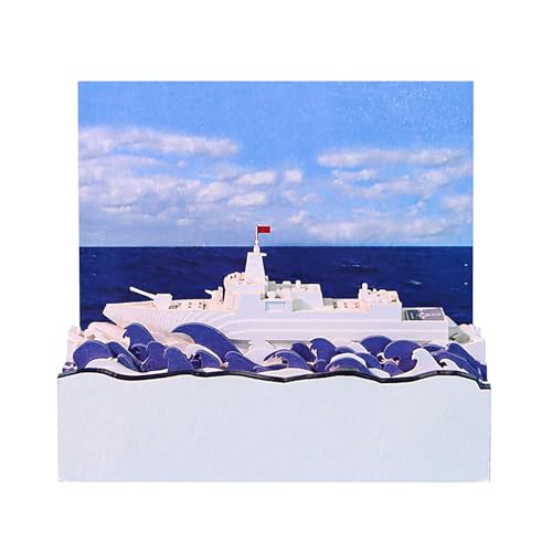 Zeitstückkalender 2026, Tischkalender, 3D-Abreißkalender, Papierschnitzkunst, Notizblock, Notizblock, Geschenk for Weihnachten, Einweihungsparty, Schreibtischdekoration(Warship) von TLTLT