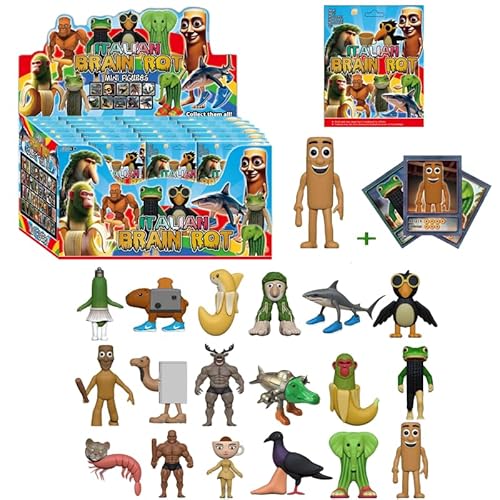 TLXNN Brainrot Tierfiguren-Sets 24 Stück Tung Tung Tung Sahur Sammelkarten Mini Tralalelo Tralala Cake Toppers Modellsammlung Desktop Ornamente TLXNN Brainrot Tierfiguren-Sets 24 Stück Tung Tung Tung Sahur Sammelkarten Mini Tralalelo Tralala Cake Toppers Modellsammlung Desktop Ornamente von TLXNN