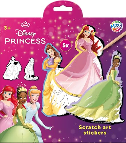 Disney Princess Kratzkunst-Aufkleber, 5 Stück, ab 3 Jahren, kreatives Aktivitäten-Set Disney Princess Kratzkunst-Aufkleber, 5 Stück, ab 3 Jahren, kreatives Aktivitäten-Set von TM ESSENTIALS