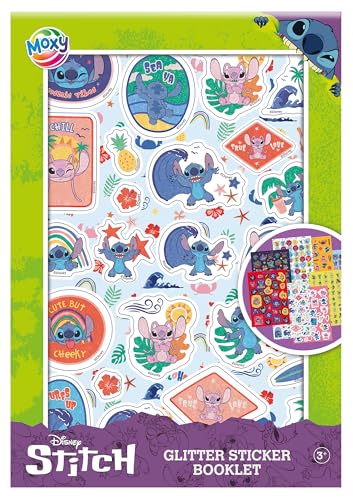 Disney Stitch Glitter Sticker Booklet Dekorative Charakteraufkleber ab 3 Jahren von TM ESSENTIALS