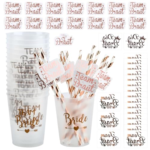 16 Set JGA Becher Braut Team Tassen,JGA Becher Bride Tribe Cups mit 16 Team Braut Strohhalme,20 JGA Bride to be Tattoo,Rose Gold Bridal Dusche Tassen,Bachelorette Party Cups für Verlobungsfeier 16 Set JGA Becher Braut Team Tassen,JGA Becher Bride Tribe Cups mit 16 Team Braut Strohhalme,20 JGA Bride to be Tattoo,Rose Gold Bridal Dusche Tassen,Bachelorette Party Cups für Verlobungsfeier von TMBMLPP