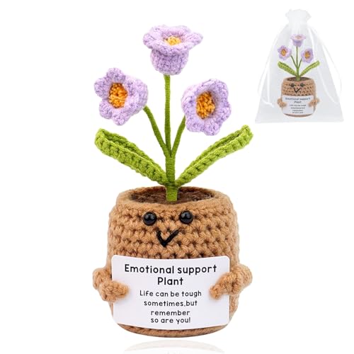Handgefertigte positive Maiglöckchen-Puppe, Häkelpflanze, Blumen, Geschenke, emotionale Unterstützung, Pflanze, Geschenke für Frauen, Mutter, Freunde, Lehrer, Schwester, Kollegen, Ehefrau, Weihnachten von TMCLHXYNF