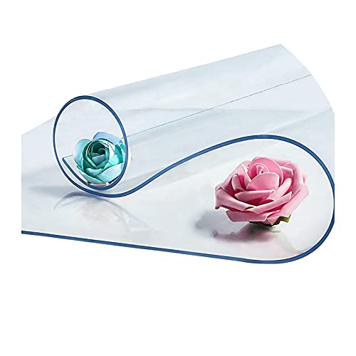 PVC Glasklar Folie Transparente Tischdecke Tischschutz Wunschmaß,Wasserdicht VerschleißFest Hochtemperatur Und VerschleißFest,Kann In Restaurant Wohnzimmer Und Garten (Color:2mm,Size: 30x30cm) von TMGJ