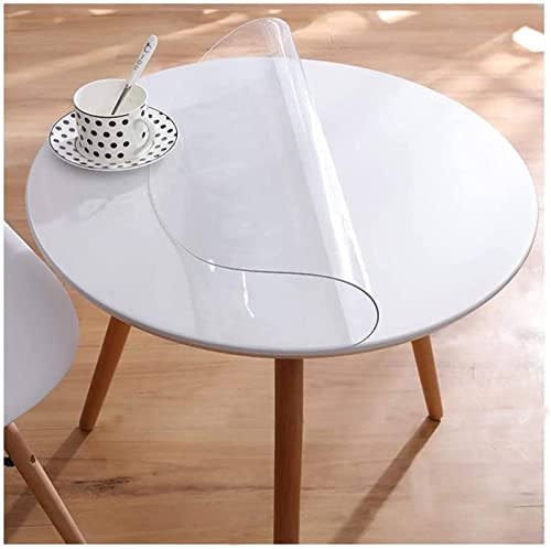 TMGJ Tischdecke Transparent Rund PVC Tischschutz Abwaschbar Wasserdicht Glasklar Folie Tischfolie Schutzfolie,UnterstüTzung Der Anpassung,Kann FüR(1.5mm,120cm/47inch) von TMGJ