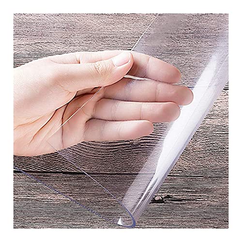 PVC Tischdecke Transparent,Tischfolie Tischschutz Wasserdicht Kristallklar, rutschfest Kratzfest Pflegeleicht,FüR Restaurant,Garten,BüRo.UnterstüTzung Der Anpassung(Color:1mm,Size: 50x80cm) von TMGJShd