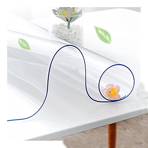 Transparente Tischdecke,Geruchlos Tischdecke,PVC Material,Tischschutz,Wasserdicht,rutschfest Kratzfest,für Restaurant,Garten,Esszimmer,Büro,Unterstützung der Anpassung(Color:1mm,Size: 60x100cm) von TMGJShd