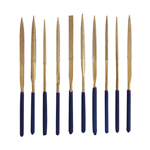 10 Stück Diamantnadelfeilen, Diamant Nadelfeilen Set, Titanlegierung beschichtet Schleifen Reparaturwerkzeuge für Metall Glas Keramik Schmuck Schnitzen Metall Holz und Kunststoff 10 Stück Diamantnadelfeilen, Diamant Nadelfeilen Set, Titanlegierung beschichtet Schleifen Reparaturwerkzeuge für Metall Glas Keramik Schmuck Schnitzen Metall Holz und Kunststoff von TMISHION