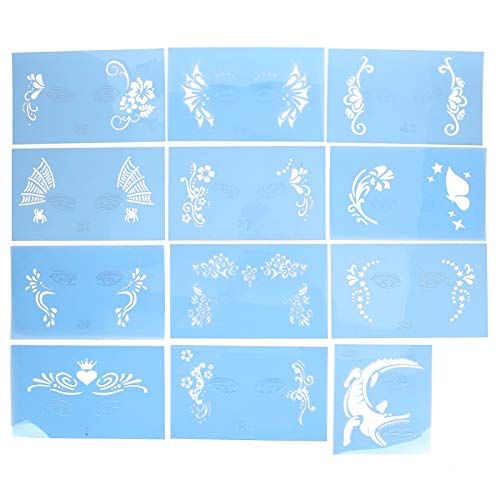 12pcs PET Face Painting Schablonen Scale Templates, Wiederverwendbare Face Drawing Stencils Vorlagen für Kinder Kreation Halloween Weihnachtsfeier von TMISHION