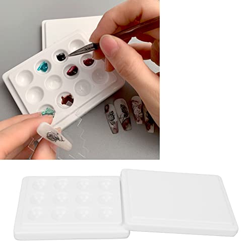 Mischpalette Aquarell, Paletten Porzellan Palette, Keramik Mischpalette Tablett Porzellan Künstler Keramik 12 Brunnen Porzellan Staubdicht Weiß Aquarell Künstler Palette Kunst Für von VORAGA