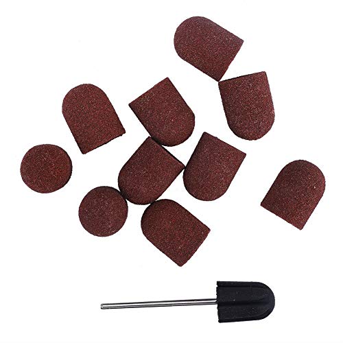 Schleifkappen 16Mm Grob, Schleifhülsen für Pediküre, 10 Stück Nagelkunst Bohrer, Nagel Dedicated Kopf Schleifen, Schleifbänder von TMISHION
