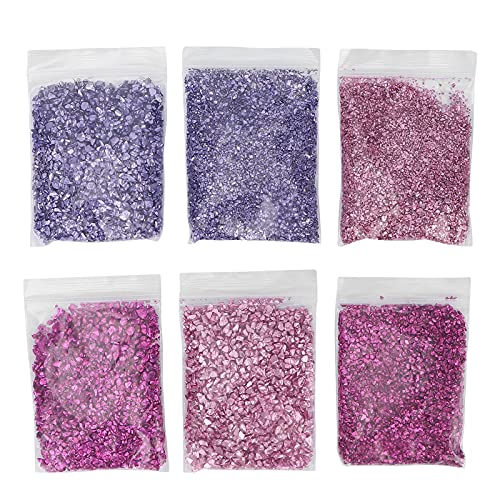 TMISHION Bunte Seeglas Deko, Zerquetschtes Glas Unregelmäßige Metallchips Glänzender Glitter Zerkleinertes Glas für Strand Hochzeits Party Dekor Wohnkultur DIY Bastelbedarf von TMISHION