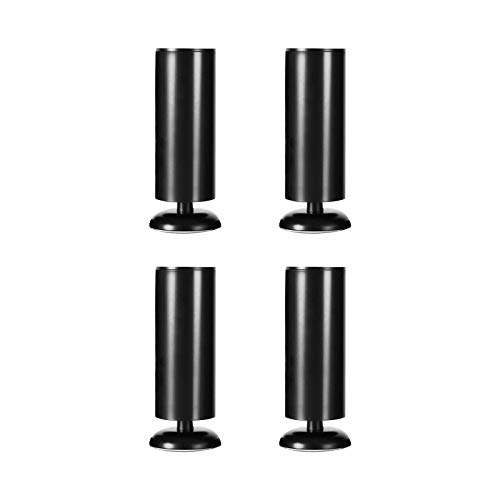 TMKDNNKG 20 cm Schwarze Möbelbeine aus Metall, höhenverstellbar, für Bett, Sofa, Schreibtisch, Stuhl, wasserdicht, Tischfüße für Badezimmer, 4er-Set von TMKDNNKG
