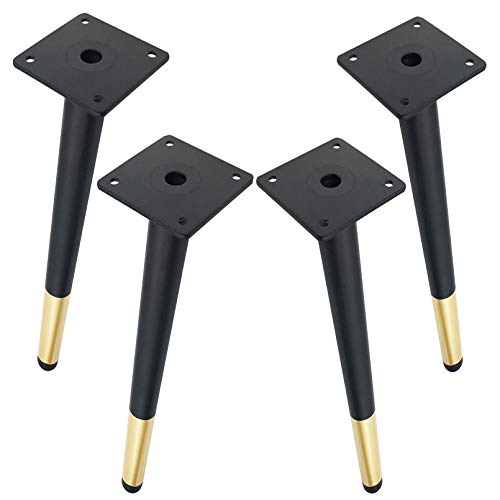 TMKDNNKG 4 Stück Moderne Möbelbeine aus Metall, 10 72 cm Länge, Ersatz-Möbelfüße für Couch, Schrank, Stuhl, Schreibtisch, Ottomane, Schwarz-Gold, schräges Design, inkl. Schrauben, 10 cm/4 Zoll TMKDNNKG 4 Stück Moderne Möbelbeine aus Metall, 10 72 cm Länge, Ersatz-Möbelfüße für Couch, Schrank, Stuhl, Schreibtisch, Ottomane, Schwarz-Gold, schräges Design, inkl. Schrauben, 10 cm/4 Zoll von TMKDNNKG