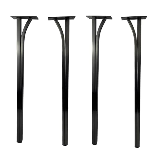 TMKDNNKG 4er-Pack Schwarze Haarnadel-Möbelbeine, 14,9 Zoll, Moderne L-förmige Tischbeine aus Metall für einen leichten, luxuriösen Wohnstil von TMKDNNKG