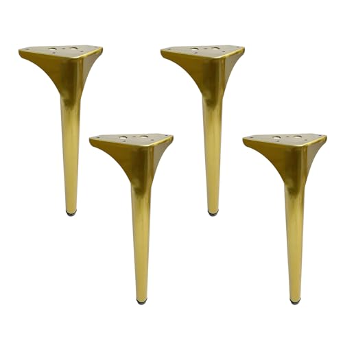 TMKDNNKG 4er-Pack verstellbare Möbelbeine aus Edelstahl für Couchtische, Schränke, Fernsehschränke, Stühle, 60 cm/23,6 Zoll, Metallbeine mit gebürstetem Gold-Finish und höhenverstellbarer Funktion von TMKDNNKG