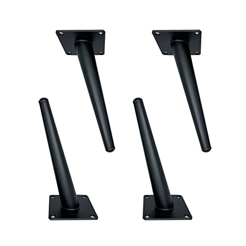 TMKDNNKG Abgewinkelte Möbelbeine, 4 Stück, Metallbeine, Möbelsofabeine, Tischstützbeine, DIY-Küchenbeine, Kommodenbeine, Ersatzmöbelbeine, mit Schrauben,Black-17cm/6.7in von TMKDNNKG