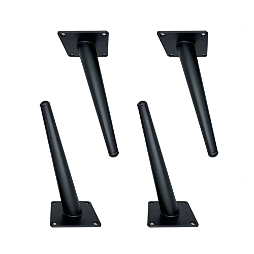 TMKDNNKG Abgewinkelte Möbelbeine, 4 Stück, Metallbeine, Möbelsofabeine, Tischstützbeine, DIY-Küchenbeine, Kommodenbeine, Ersatzmöbelbeine, mit Schrauben,Black-20cm/8in von TMKDNNKG