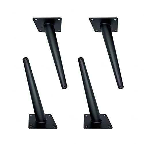 TMKDNNKG Abgewinkelte Möbelbeine, 4 Stück, Metallbeine, Möbelsofabeine, Tischstützbeine, DIY-Küchenbeine, Kommodenbeine, Ersatzmöbelbeine, mit Schrauben,Black-30cm/12in von TMKDNNKG