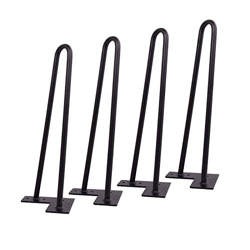 TMKDNNKG Haarnadel-Tischbeine aus Metall, strapazierfähig, 4er-Set, DIY-Möbelbeine mit Schrauben und Schutzfüßen, höhenverstellbar von 10 cm bis 86 cm, 2-Stangen-Design (60 cm) von TMKDNNKG