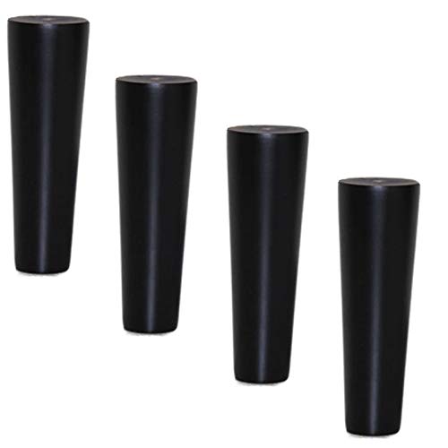 TMKDNNKG Konische Möbelbeine aus massiver Eiche, 4er-Pack, Ersatz-Sofabeine mit Montageplatte und Schrauben, Weiß, 15 cm von TMKDNNKG