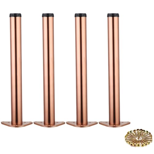 TMKDNNKG Moderne, industrielle, verstellbare Möbelbeine aus Metall, 4er-Set, silberfarben, 7,6 cm Lange Teleskop-Tischbeine für Stehtische, Schreibtische und mehr von TMKDNNKG
