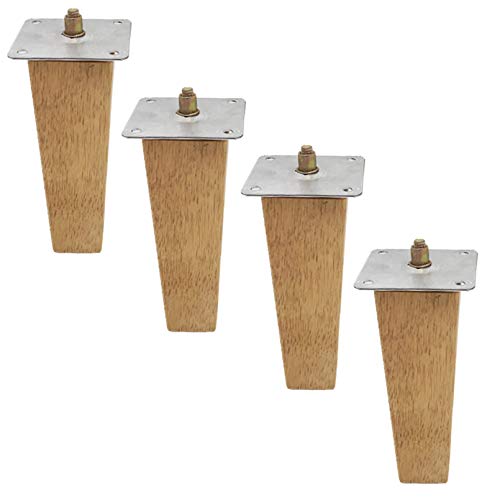 TMKDNNKG Möbelbeine aus Massivholz, 4-teilig, Sofafüße für Eiche, Computertisch, quadratische kegelförmige Schubladenbeine, Couchtischbeine, Schrankfüße, Frisiertischbeine mit Montagezubehör und M8-G TMKDNNKG Möbelbeine aus Massivholz, 4-teilig, Sofafüße für Eiche, Computertisch, quadratische kegelförmige Schubladenbeine, Couchtischbeine, Schrankfüße, Frisiertischbeine mit Montagezubehör und M8-G von TMKDNNKG