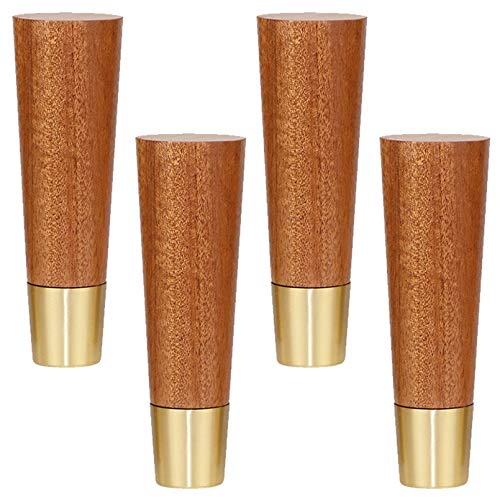 TMKDNNKG Möbelbeine aus Massivholz, 4er-Set, konische Sofabeine aus Gummibaumholz mit Fußabdeckung aus Messing, Montageplatte und Schrauben, 12 cm, Walnussholzbeine für Sofas TMKDNNKG Möbelbeine aus Massivholz, 4er-Set, konische Sofabeine aus Gummibaumholz mit Fußabdeckung aus Messing, Montageplatte und Schrauben, 12 cm, Walnussholzbeine für Sofas von TMKDNNKG