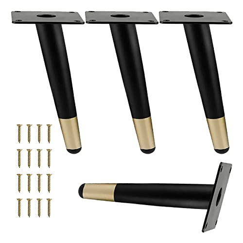 TMKDNNKG Möbelbeine aus Metall, 4er-Pack, verstellbare Tischbeine, Sofabeine, Schrankbeine, Schreibtischbeine, DIY-Ersatzbeine mit Schrauben, schwarzes Finish, 25 cm, ideal für Küche und Badezimmer TMKDNNKG Möbelbeine aus Metall, 4er-Pack, verstellbare Tischbeine, Sofabeine, Schrankbeine, Schreibtischbeine, DIY-Ersatzbeine mit Schrauben, schwarzes Finish, 25 cm, ideal für Küche und Badezimmer von TMKDNNKG