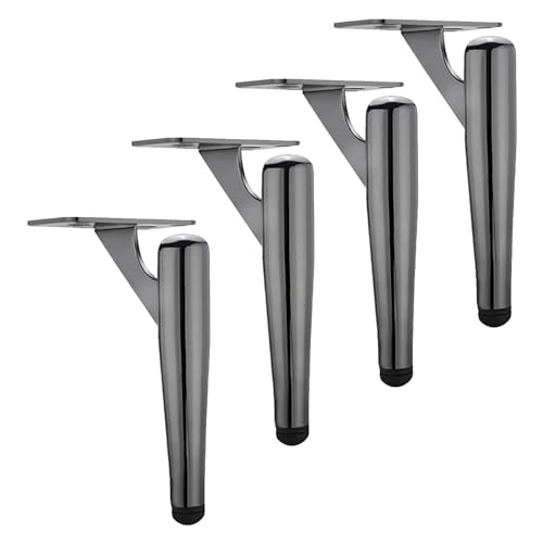 TMKDNNKG Möbelbeine aus Metall, 4er-Set, runde Rohrstützen für Schränke, Sofas, Badezimmer, Arbeitsplatten, Gun Black, 12 cm von TMKDNNKG