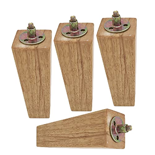 TMKDNNKG Möbelbeine aus massiver Eiche, 4er-Set, konische Sofabeine aus Holz für DIY-Tische, Stühle und Schränke, Ersatzbeine mit Montageplatte, Bolzen M8 (20 cm) von TMKDNNKG