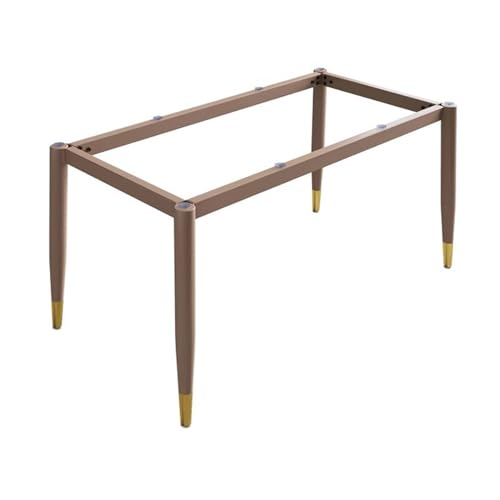 TMKDNNKG Tischbeinrahmen aus Metall für Küchen-/Esstische, Moderne Schreibtischbasis für Marmor, Glas und Holzplatte, Möbelbein-Set mit Saugnapf + Schraube (90 cm x 45 cm x 72 cm), Braun-Gold-Finish von TMKDNNKG