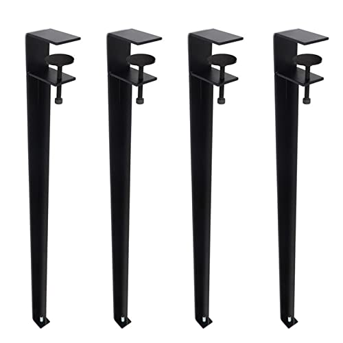 TMKDNNKG Verstellbare, 71 cm Lange, F-förmige Möbelbeine zum Anklipsen für Arbeitstische, Couchtische, Stehtische, 4er-Set, Schwarze Beine, Design ohne Stanzen, Arbeitsplattenstütze, Stuhlbeine, idea von TMKDNNKG