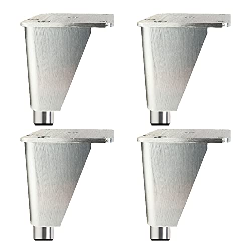 TMKDNNKG Verstellbare Möbelbeine, 4er-Set, Tischbeine aus Aluminiumlegierung für Schränke, Schlafsofas, Schreibtische und Couchtische, Schwarz/Silber/Gold, 15 cm (5,9 Zoll), Ersatzfüße für Küchen- un von TMKDNNKG