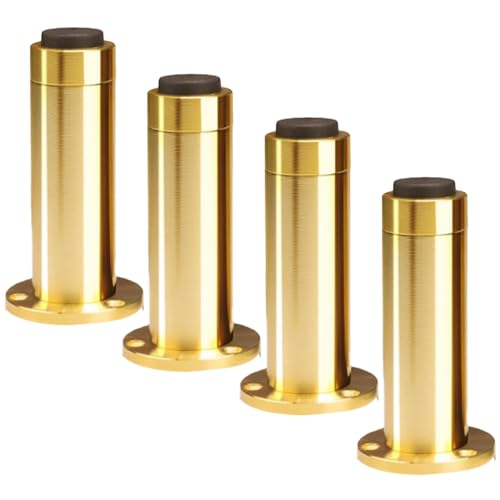 TMKDNNKG Verstellbare Möbelbeine, robuste Schrankfüße aus Aluminiumlegierung, 4 Stück, 4 cm hoch, Farbe Schwarz, Wird mit Schrauben und Schutzfüßen geliefert von TMKDNNKG