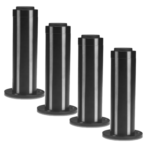 TMKDNNKG Verstellbare Möbelbeine, strapazierfähig, 4 Stück, Schrankfüße aus Aluminiumlegierung mit Schrauben und Schutzfüßen, schwarz, 4 cm Höhe von TMKDNNKG