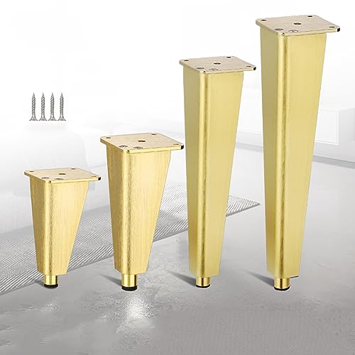 TMKDNNKG Verstellbare Möbelbeine aus Aluminiumlegierung, 4er-Set, Gold, 12 cm, ideal für Schränke, Sofas und Tische von TMKDNNKG