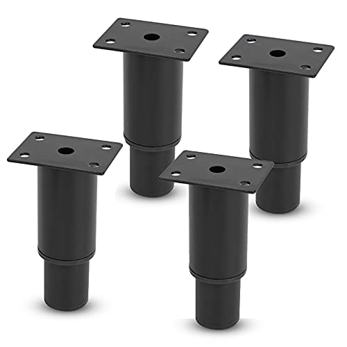 TMKDNNKG Verstellbare Möbelbeine aus Metall, 4er-Pack, runde Küchenschrankbeine, Sofa-Bettbeine, kaltgewalzte Stahlschrankfüße, Tischbeine, DIY-Ersatzfuß-Hardware-Zubehör mit Schrauben (25 cm/9,8 Zol von TMKDNNKG