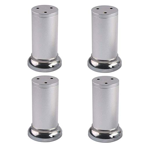 TMKDNNKG Verstellbare Möbelbeine aus Metall, 4er-Set, 12 cm (4,7 Zoll), runde Schrankfüße in leuchtendem Silber für einfache Installation und Arbeitsplattenunterstützung. von TMKDNNKG