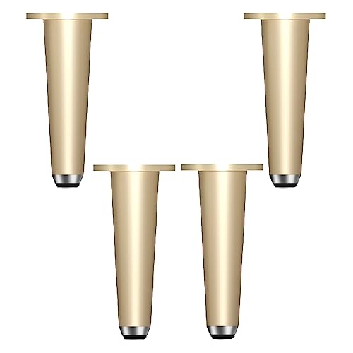 TMKDNNKG Verstellbare Möbelbeine aus Metall, 4er-Set, kegelförmige Schrankbeine für Sofa, Tisch und Stuhl, verdickte Kupfer-Ersatzbeine für DIY-Möbel (160 mm/6,3 Zoll) von TMKDNNKG