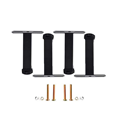 TMKDNNKG Verstellbare Möbelbeine aus Metall für Betten, Schreibtische, Badezimmer. Stabile und höhenverstellbare Tischbeine mit Zubehör (Schwarz, 18 cm) von TMKDNNKG