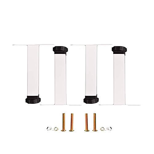 TMKDNNKG Verstellbare Tischbeine aus Metall für Betten, Schreibtische, Badezimmer, Möbelbeine mit Zubehör, stabil und stilvoll, höhenverstellbar (weiß, 20 cm) von TMKDNNKG